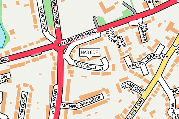 HA3 6DF map - OS OpenMap – Local (Ordnance Survey)