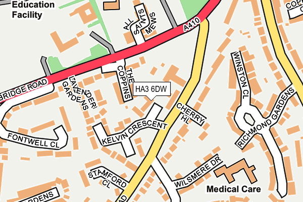 HA3 6DW map - OS OpenMap – Local (Ordnance Survey)