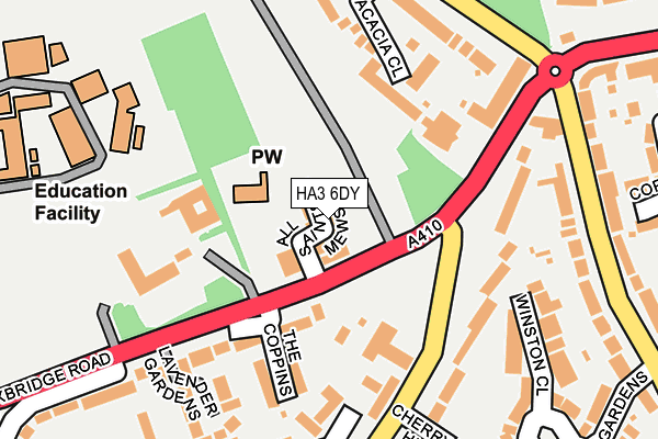 HA3 6DY map - OS OpenMap – Local (Ordnance Survey)