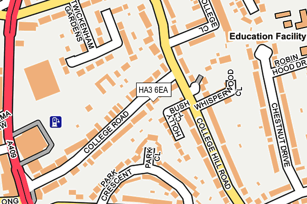 HA3 6EA map - OS OpenMap – Local (Ordnance Survey)