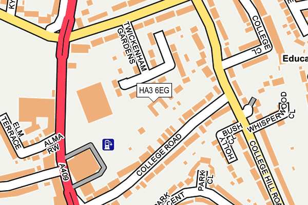 HA3 6EG map - OS OpenMap – Local (Ordnance Survey)