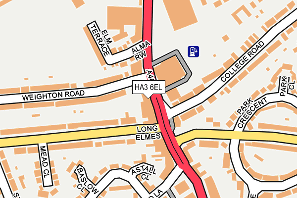 HA3 6EL map - OS OpenMap – Local (Ordnance Survey)