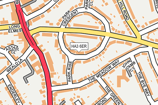 HA3 6ER map - OS OpenMap – Local (Ordnance Survey)