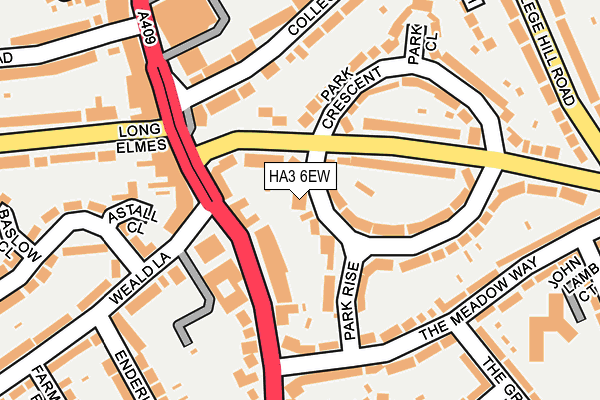 HA3 6EW map - OS OpenMap – Local (Ordnance Survey)