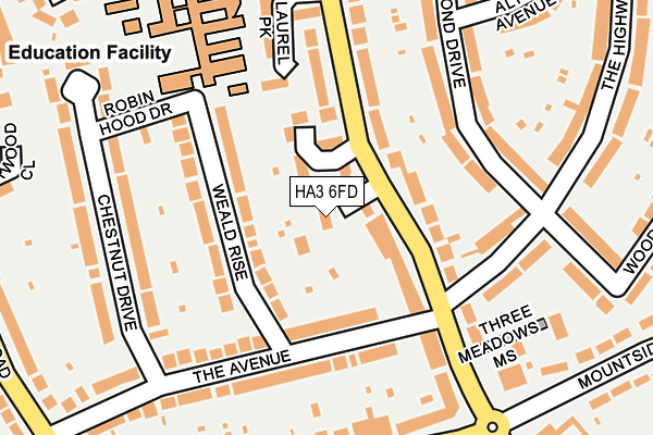 HA3 6FD map - OS OpenMap – Local (Ordnance Survey)