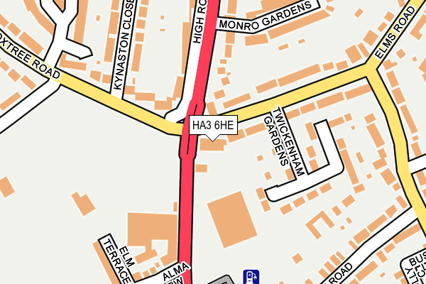 HA3 6HE map - OS OpenMap – Local (Ordnance Survey)