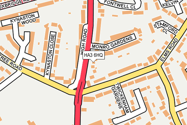 HA3 6HQ map - OS OpenMap – Local (Ordnance Survey)