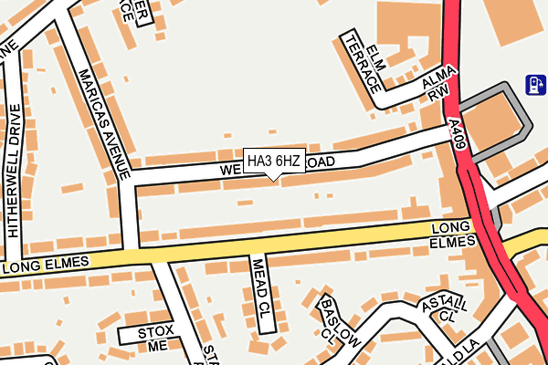 HA3 6HZ map - OS OpenMap – Local (Ordnance Survey)