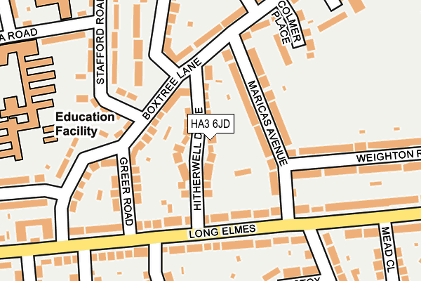 HA3 6JD map - OS OpenMap – Local (Ordnance Survey)
