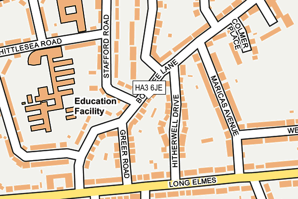 HA3 6JE map - OS OpenMap – Local (Ordnance Survey)