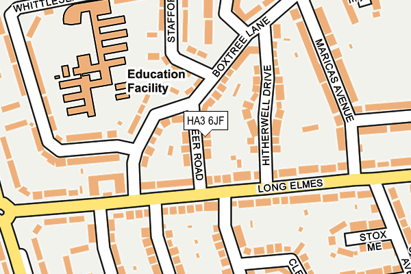 HA3 6JF map - OS OpenMap – Local (Ordnance Survey)