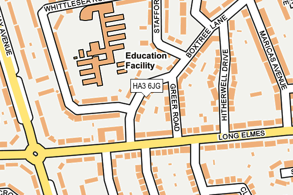 HA3 6JG map - OS OpenMap – Local (Ordnance Survey)