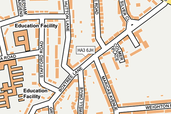 HA3 6JH map - OS OpenMap – Local (Ordnance Survey)