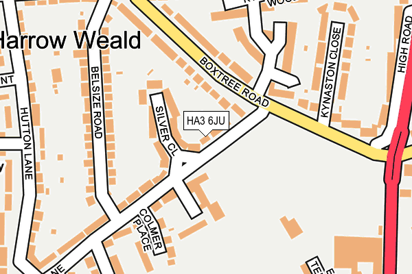 HA3 6JU map - OS OpenMap – Local (Ordnance Survey)