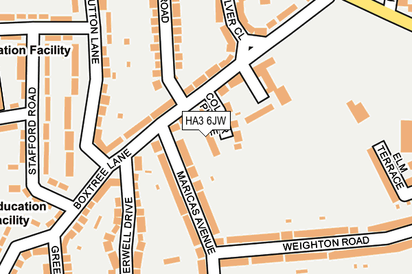 HA3 6JW map - OS OpenMap – Local (Ordnance Survey)