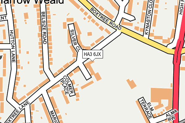 HA3 6JX map - OS OpenMap – Local (Ordnance Survey)