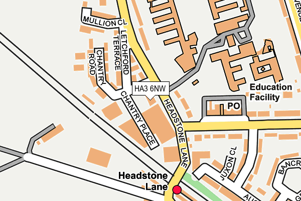 HA3 6NW map - OS OpenMap – Local (Ordnance Survey)