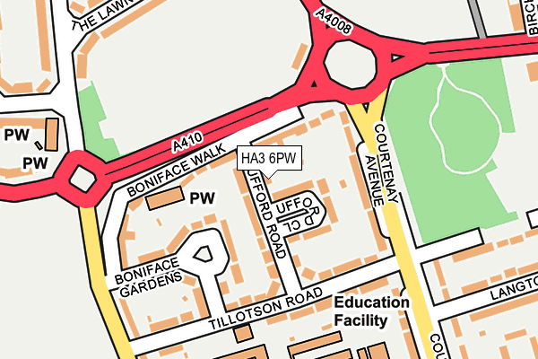 HA3 6PW map - OS OpenMap – Local (Ordnance Survey)