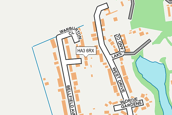 HA3 6RX map - OS OpenMap – Local (Ordnance Survey)