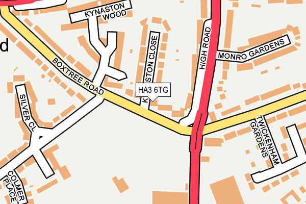 HA3 6TG map - OS OpenMap – Local (Ordnance Survey)