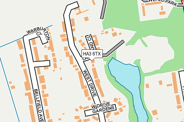 HA3 6TX map - OS OpenMap – Local (Ordnance Survey)
