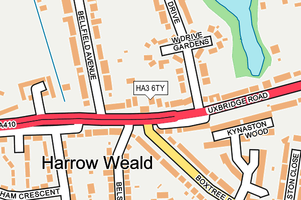 HA3 6TY map - OS OpenMap – Local (Ordnance Survey)