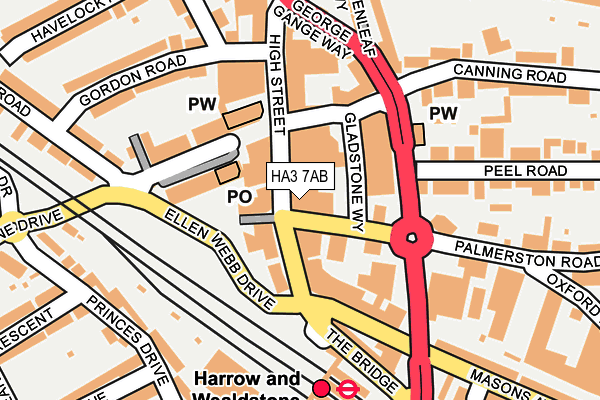 HA3 7AB map - OS OpenMap – Local (Ordnance Survey)