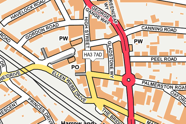 HA3 7AD map - OS OpenMap – Local (Ordnance Survey)