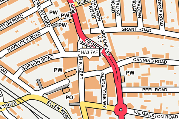 HA3 7AF map - OS OpenMap – Local (Ordnance Survey)