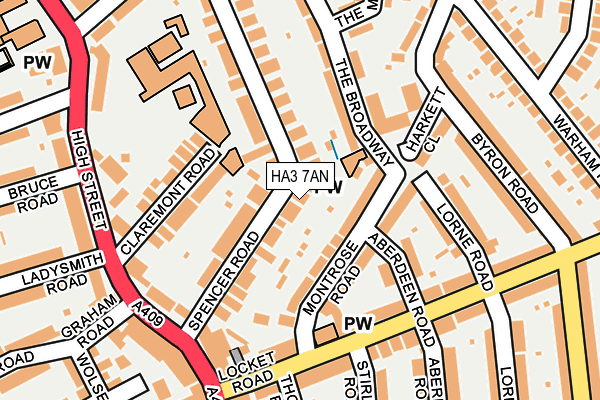 HA3 7AN map - OS OpenMap – Local (Ordnance Survey)