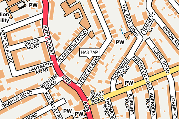 HA3 7AP map - OS OpenMap – Local (Ordnance Survey)