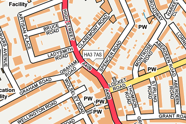 HA3 7AS map - OS OpenMap – Local (Ordnance Survey)