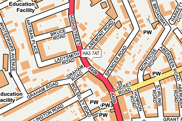 HA3 7AT map - OS OpenMap – Local (Ordnance Survey)