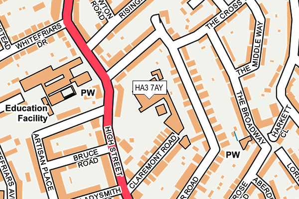 HA3 7AY map - OS OpenMap – Local (Ordnance Survey)