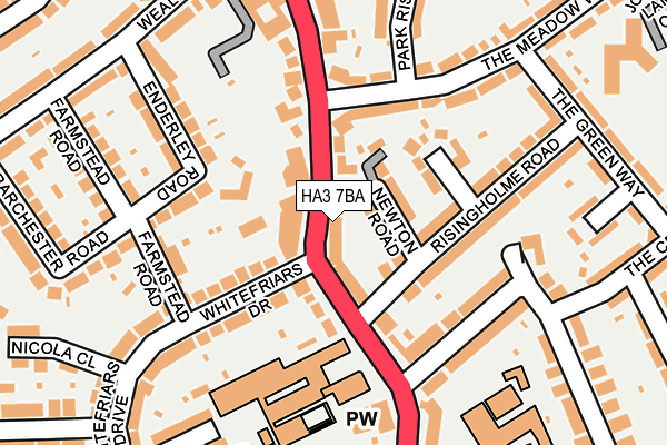 HA3 7BA map - OS OpenMap – Local (Ordnance Survey)