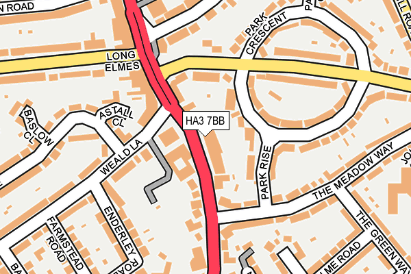 HA3 7BB map - OS OpenMap – Local (Ordnance Survey)