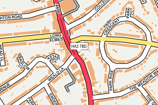 HA3 7BD map - OS OpenMap – Local (Ordnance Survey)