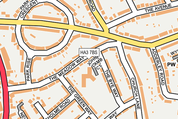 HA3 7BS map - OS OpenMap – Local (Ordnance Survey)