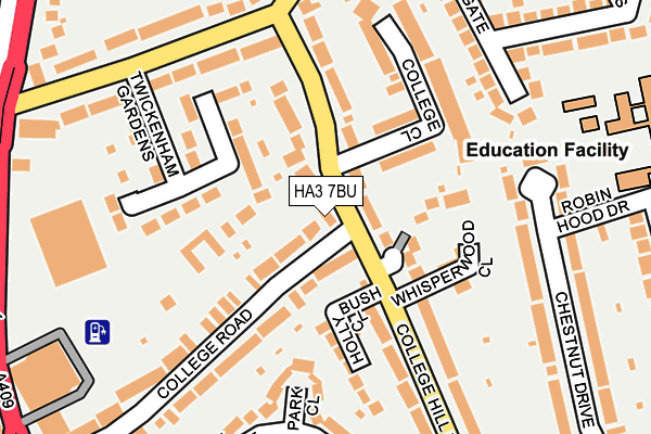 HA3 7BU map - OS OpenMap – Local (Ordnance Survey)