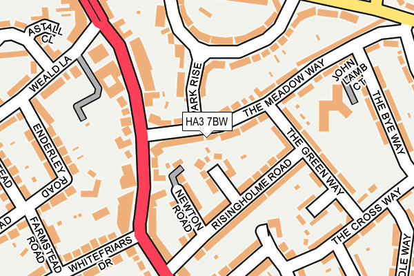 HA3 7BW map - OS OpenMap – Local (Ordnance Survey)