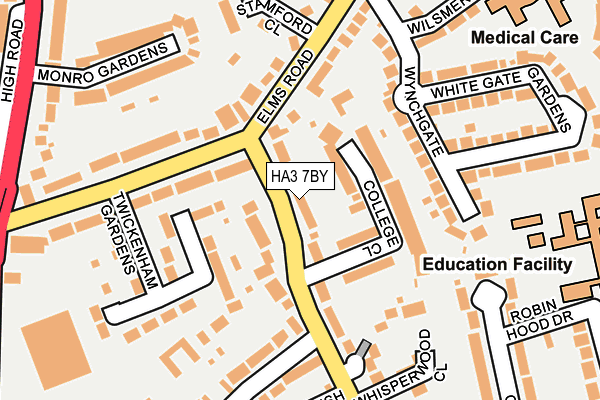 HA3 7BY map - OS OpenMap – Local (Ordnance Survey)