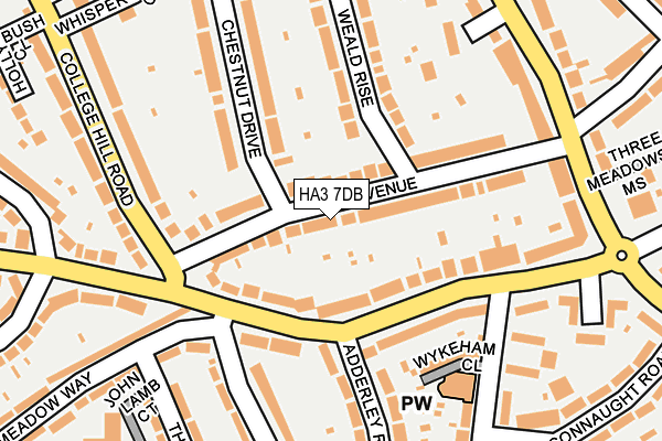 HA3 7DB map - OS OpenMap – Local (Ordnance Survey)
