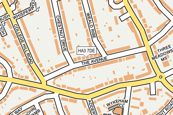 HA3 7DE map - OS OpenMap – Local (Ordnance Survey)
