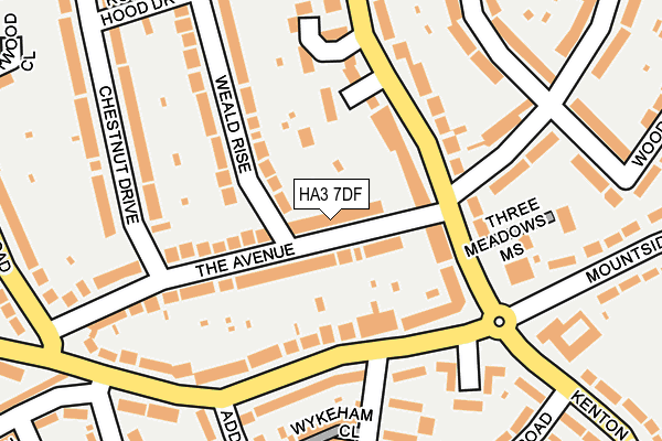 HA3 7DF map - OS OpenMap – Local (Ordnance Survey)