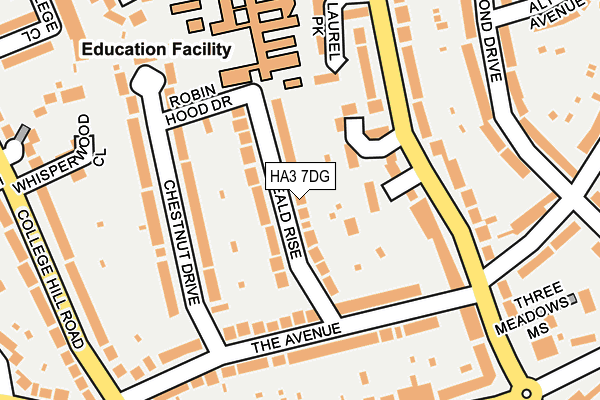 HA3 7DG map - OS OpenMap – Local (Ordnance Survey)