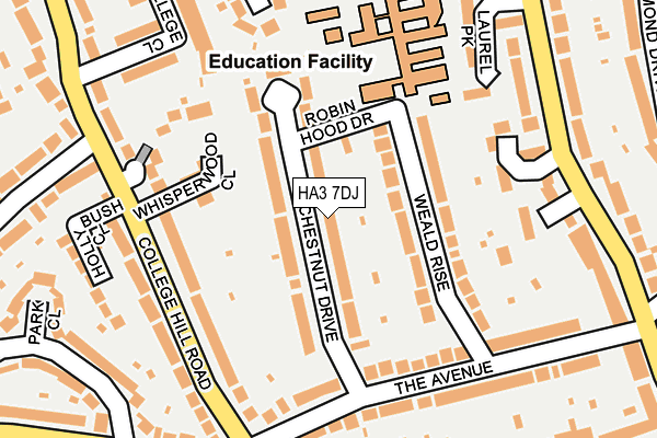 HA3 7DJ map - OS OpenMap – Local (Ordnance Survey)