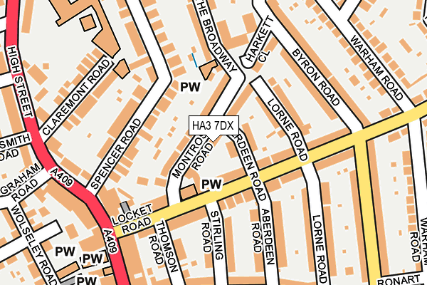 HA3 7DX map - OS OpenMap – Local (Ordnance Survey)