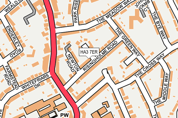 HA3 7ER map - OS OpenMap – Local (Ordnance Survey)