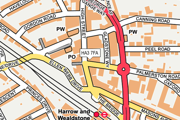 HA3 7FA map - OS OpenMap – Local (Ordnance Survey)