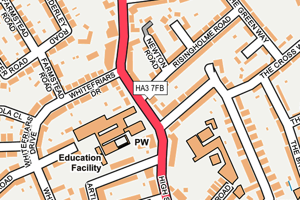 HA3 7FB map - OS OpenMap – Local (Ordnance Survey)